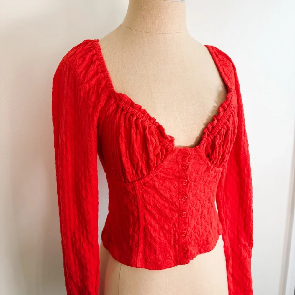 Free People Lady Bug Long Sleeve Top